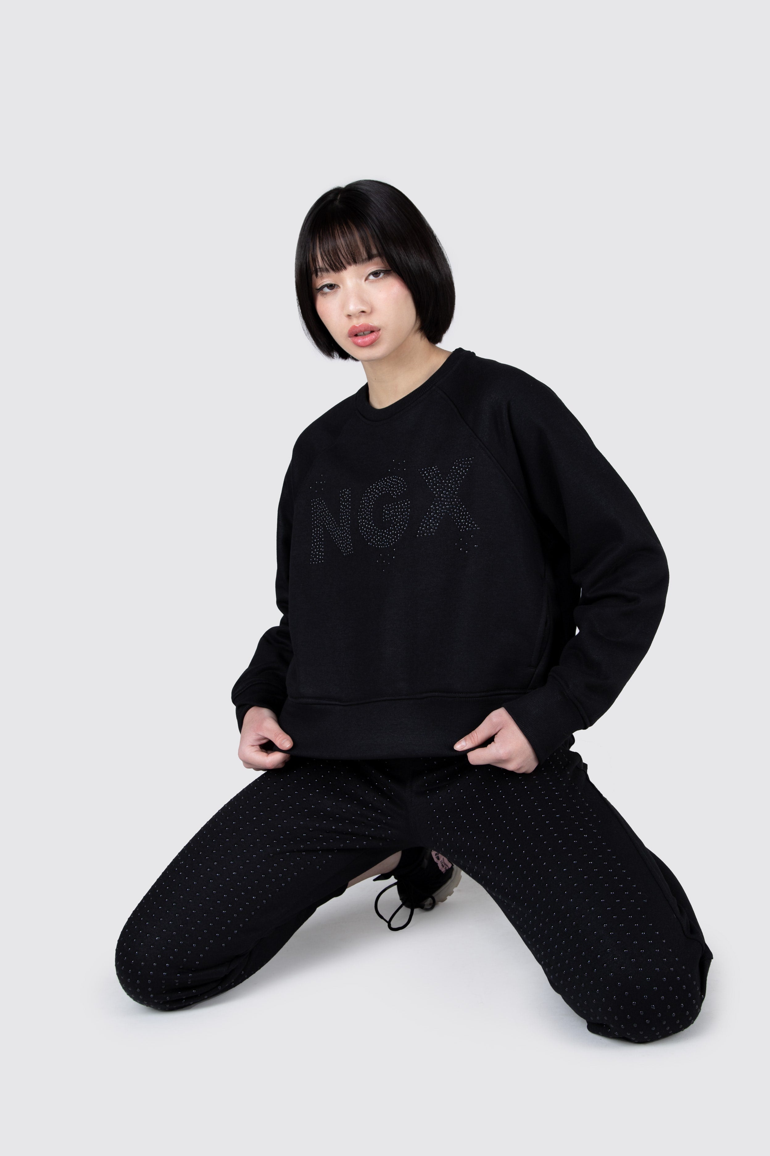 Poleron Crew Neck Adrenalin Negro NGX 