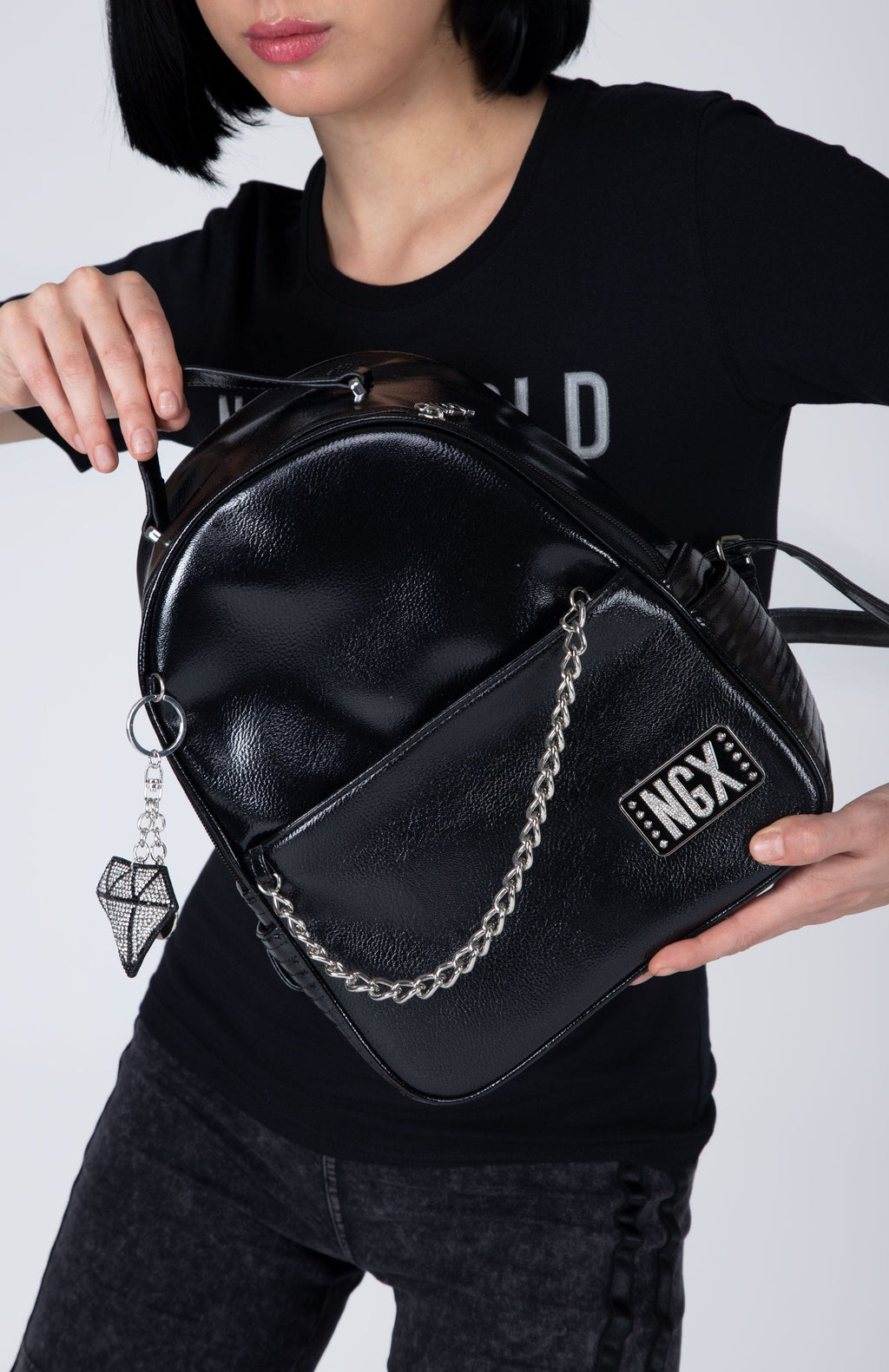 Mochila Mini Shiny Negro NGX