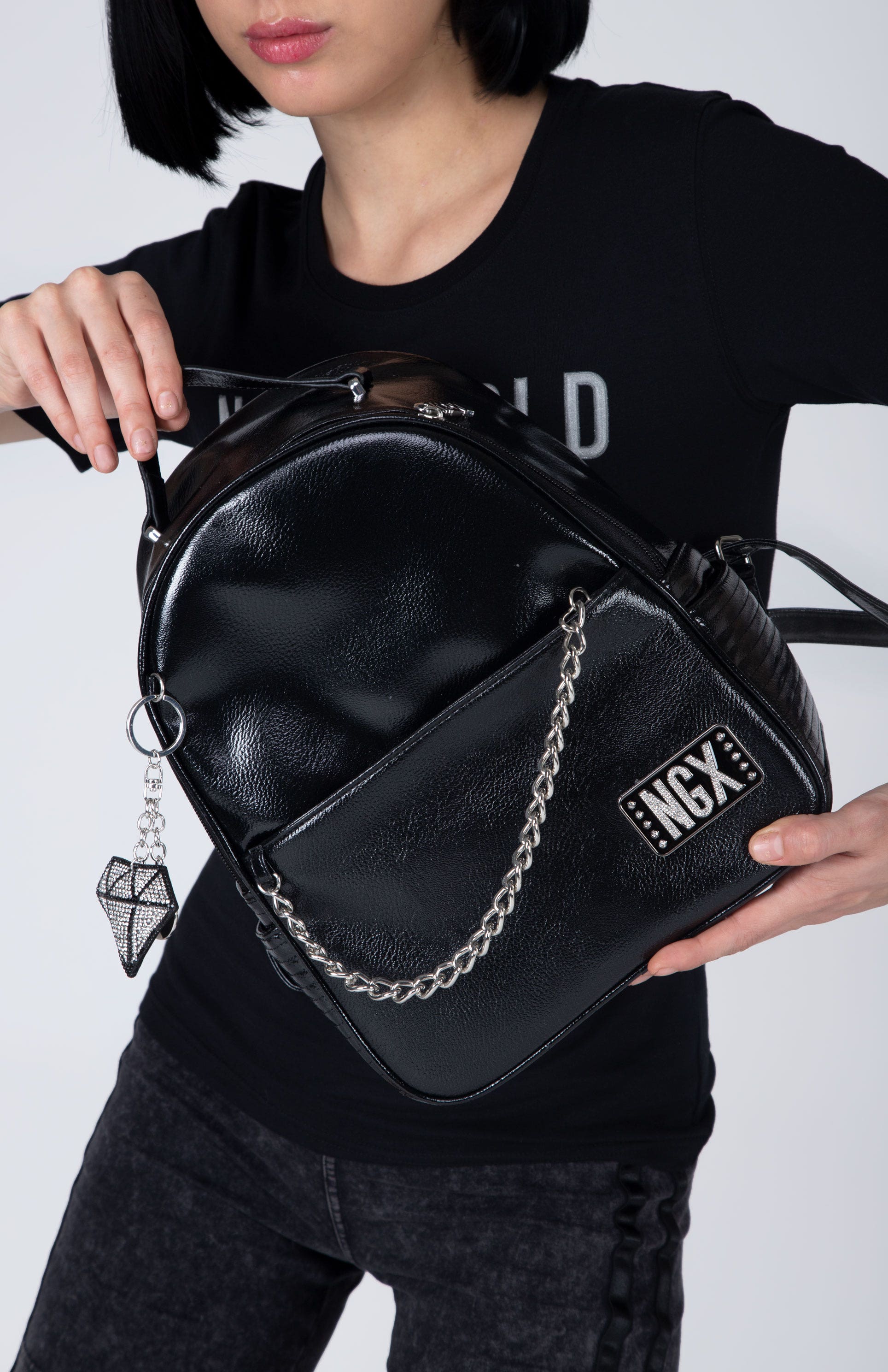 Mochila Mini Shiny Negro NGX