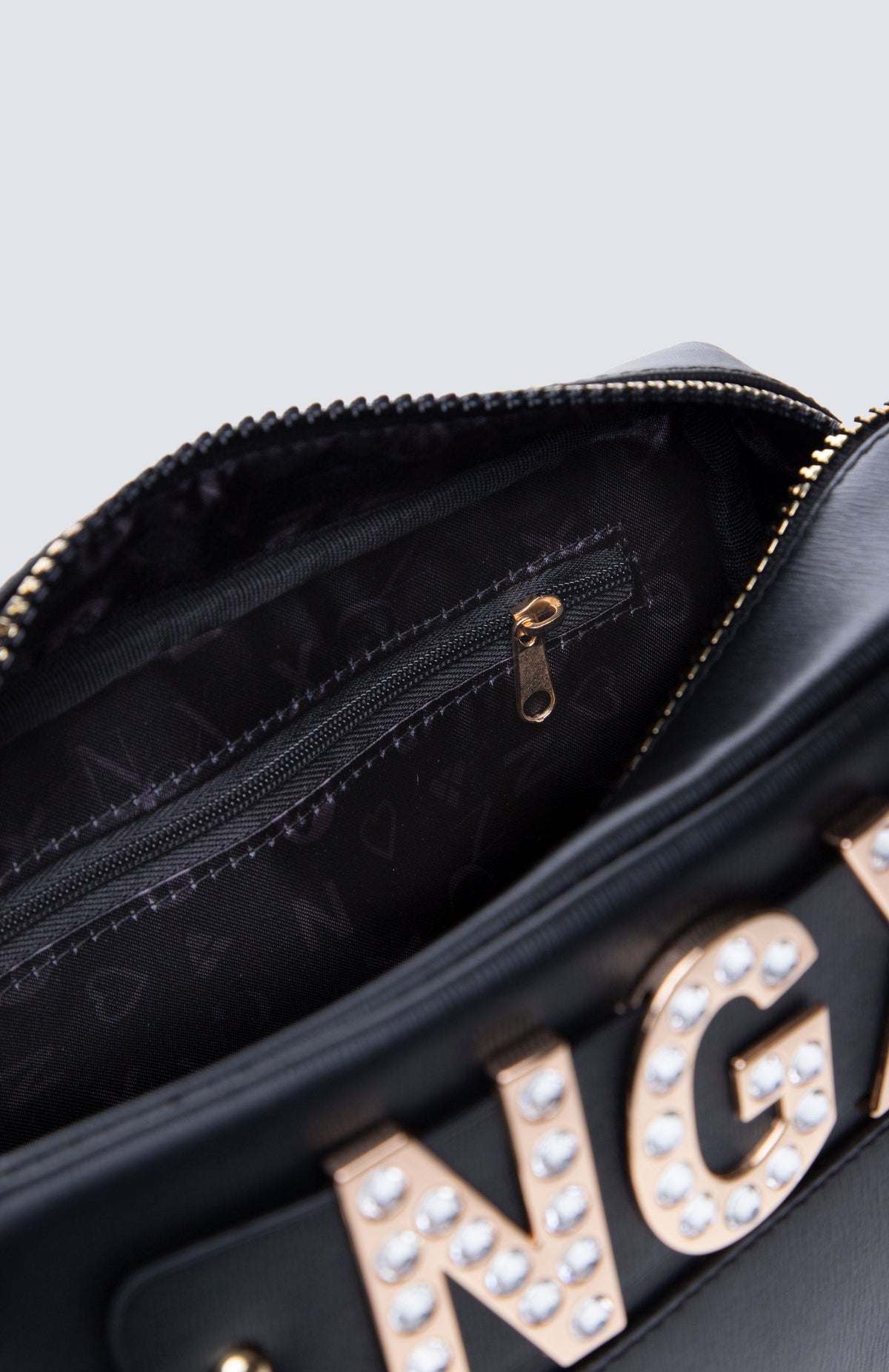 Bolso Party Strass Letters Negro NGX