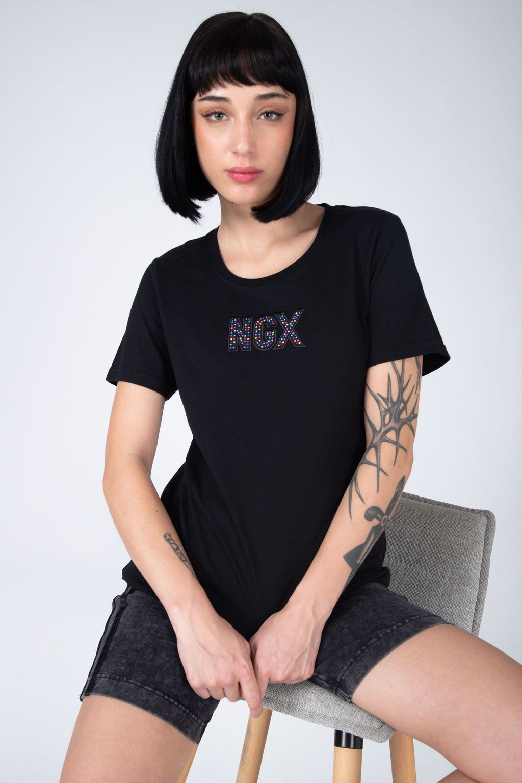 Polera M/C Romantic Negro NGX