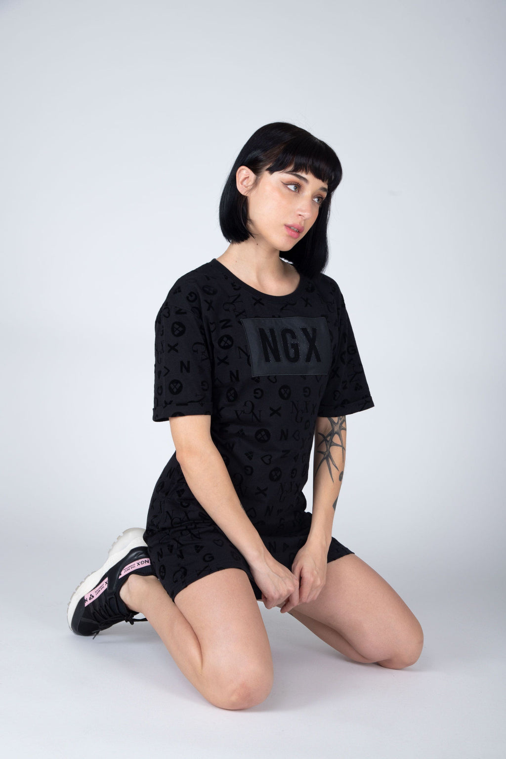Vestido Flock Negro NGX