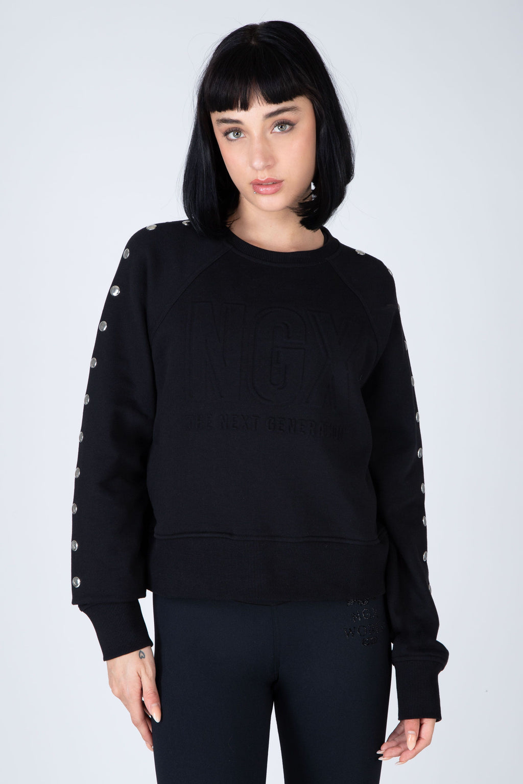 Poleron Crew Neck Anymore Negro NGX