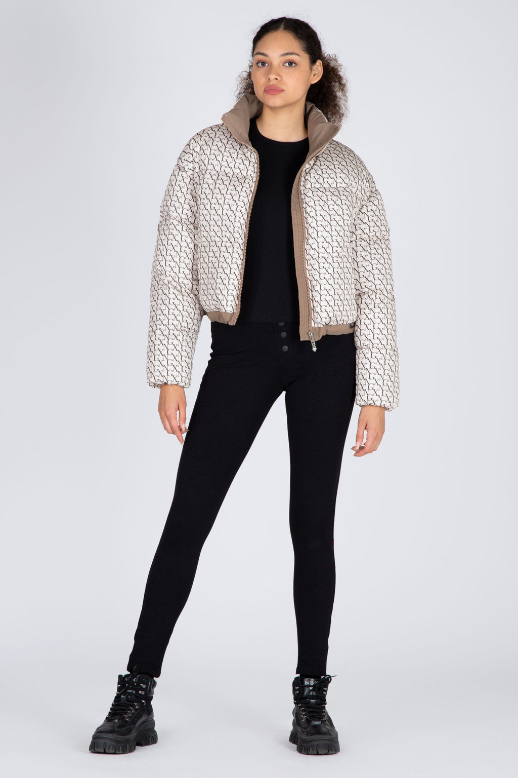 Parka Stylish Café/Blanco NGX