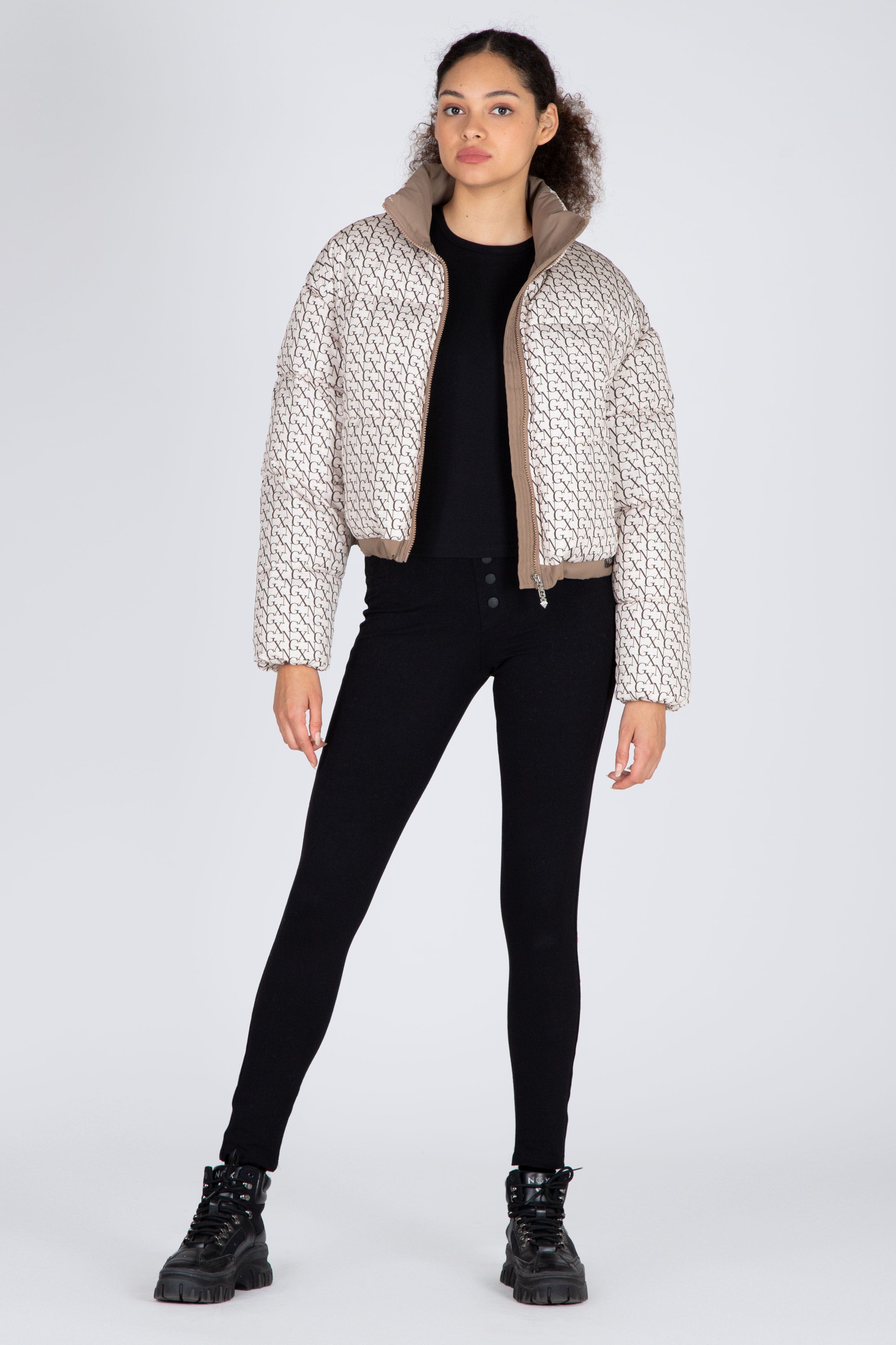Parka Stylish Café/Blanco NGX