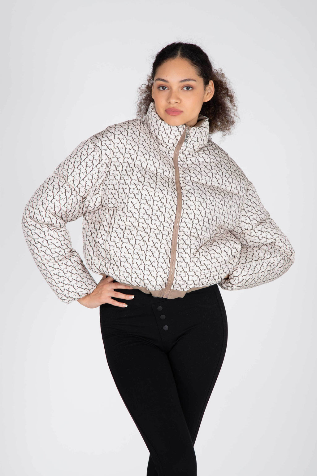 Parka Stylish Café/Blanco NGX