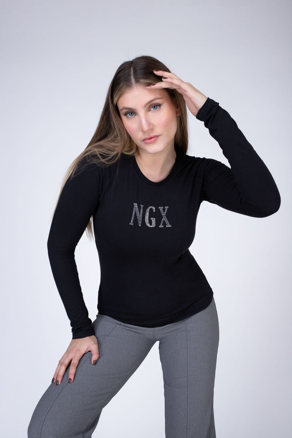 Polera Manga Larga Wow Negro NGX