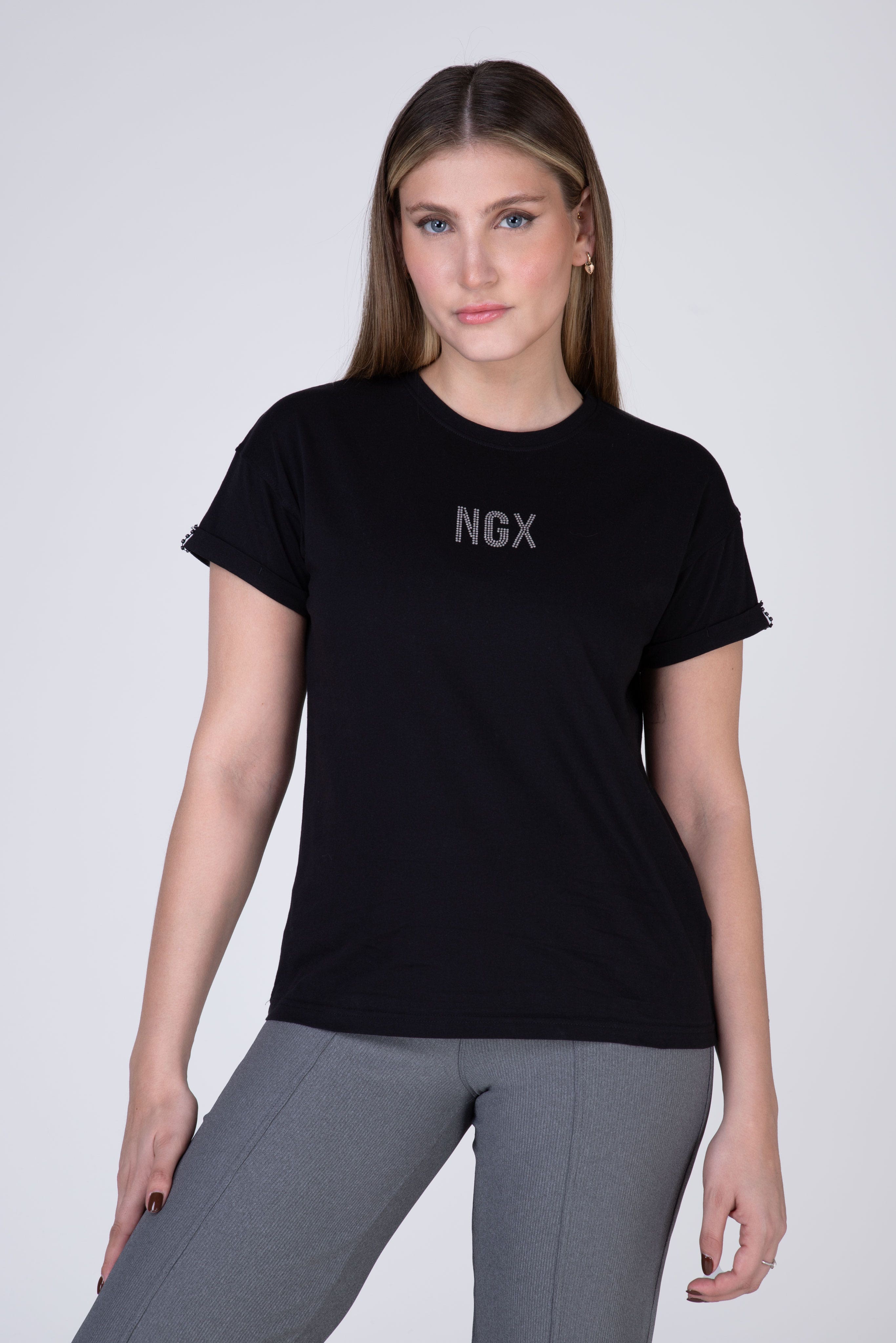 Polera Manga Corta Stuff Negro NGX