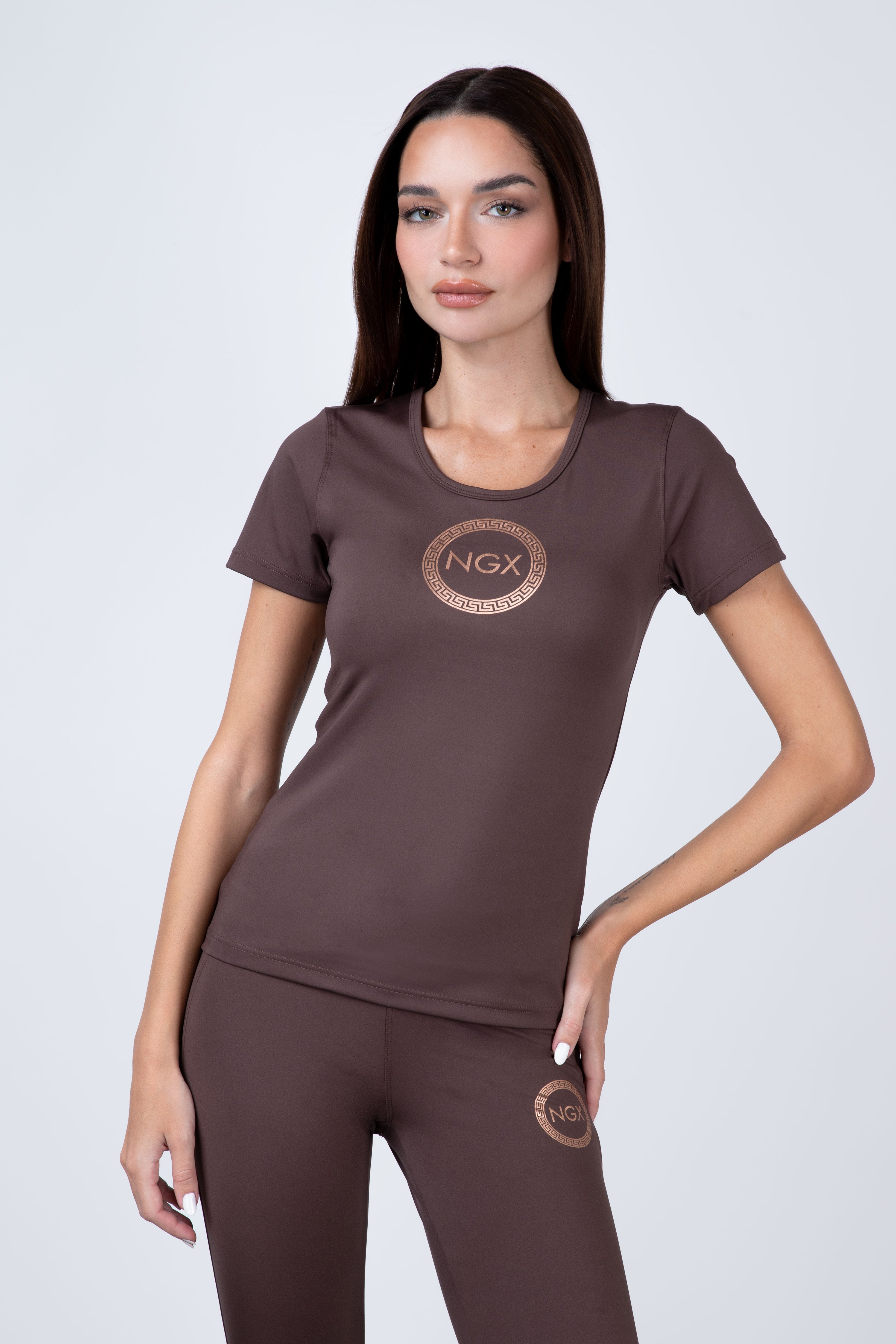 Polera Manga Corta Full Café