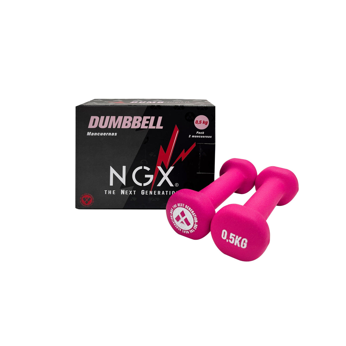 Pack 2 Mancuerna 0,5Kg Rosado NGX